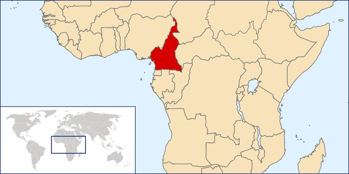 नक्शा कैमरून के स्थान