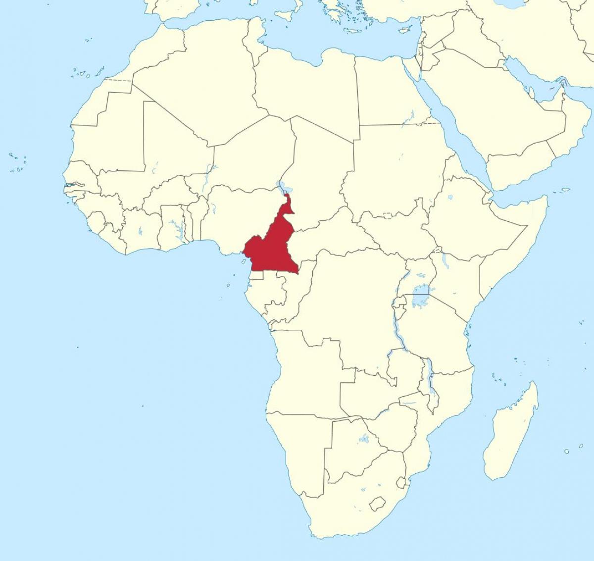 नक्शा कैमरून के पश्चिम अफ्रीका