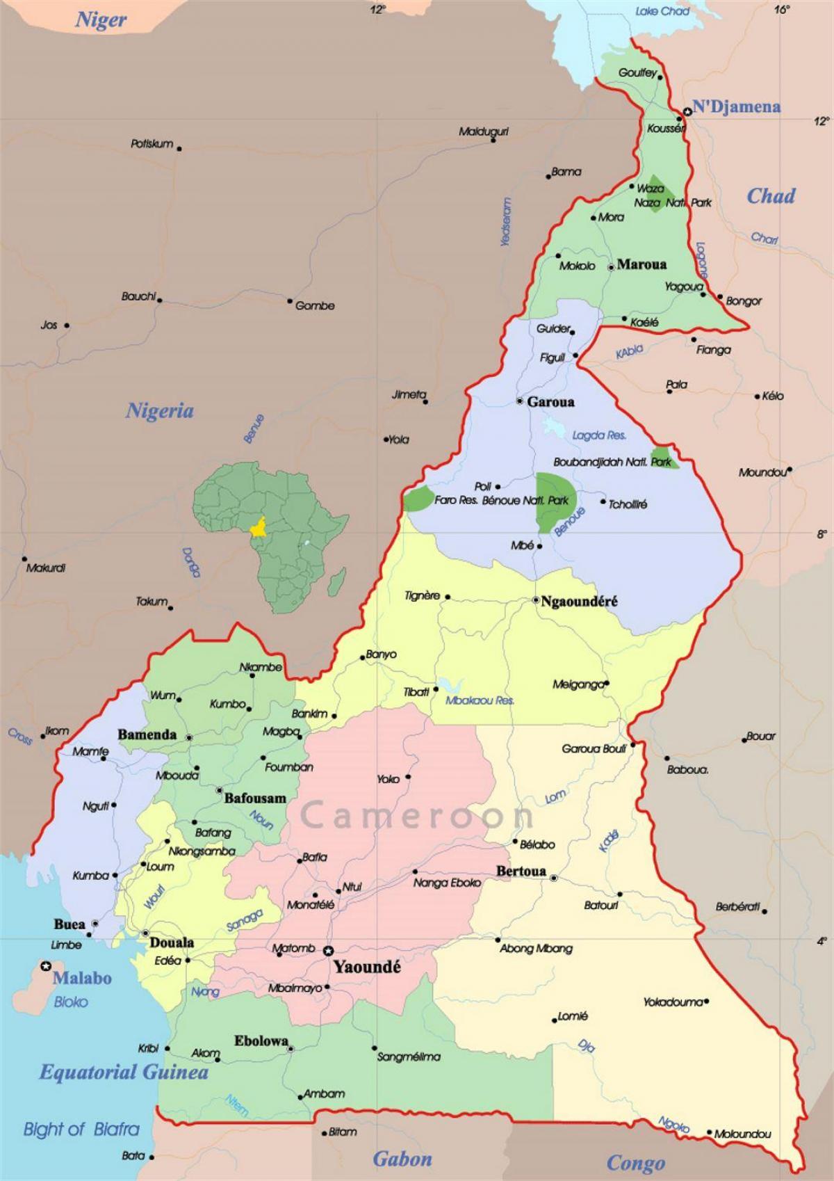 कैमरून अफ्रीका नक्शा